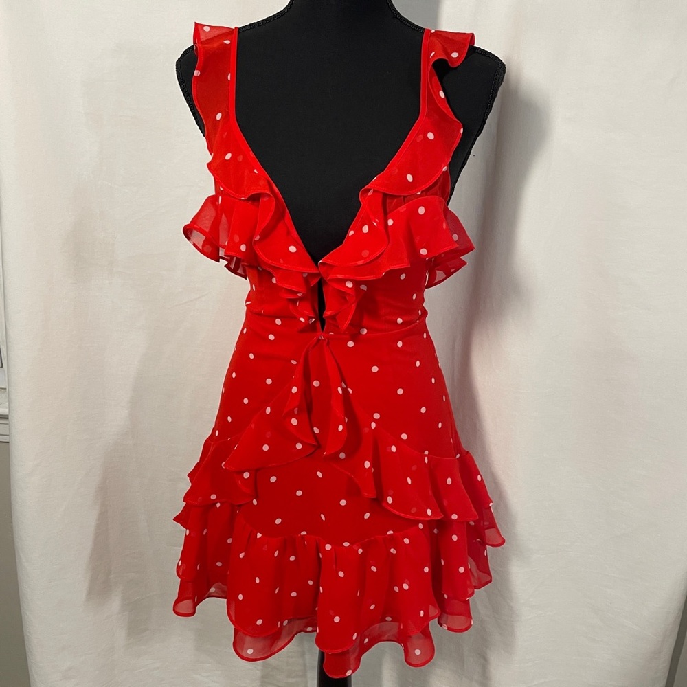 FOR LOVE AND LEMONS size small red and white polka dot dress